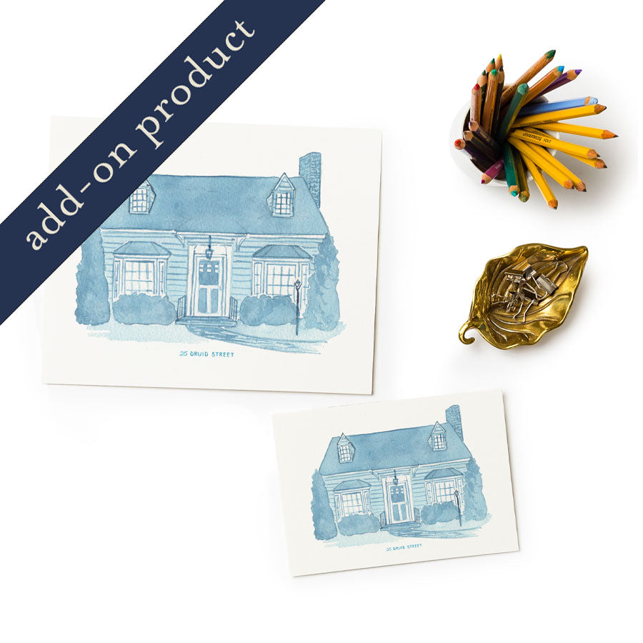 Toile Watercolor House Portrait Fine Art Copy