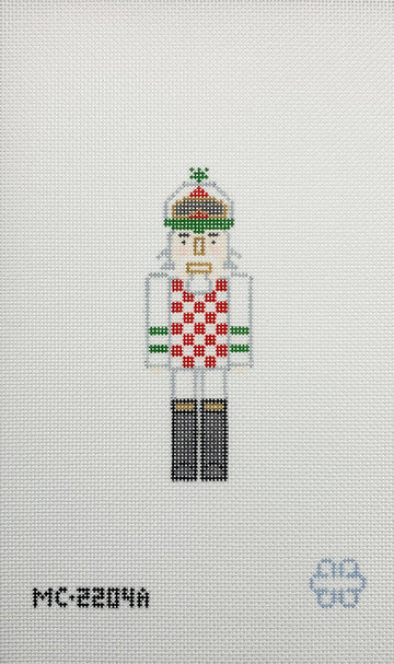 Jockey Nutcracker Needlepoint Canvas Ornament