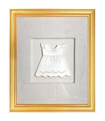 Framed Heirloom Baby Clothes Watercolor Collage
