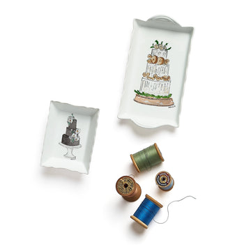 Illustrated Wedding Cake Jewelry Tray