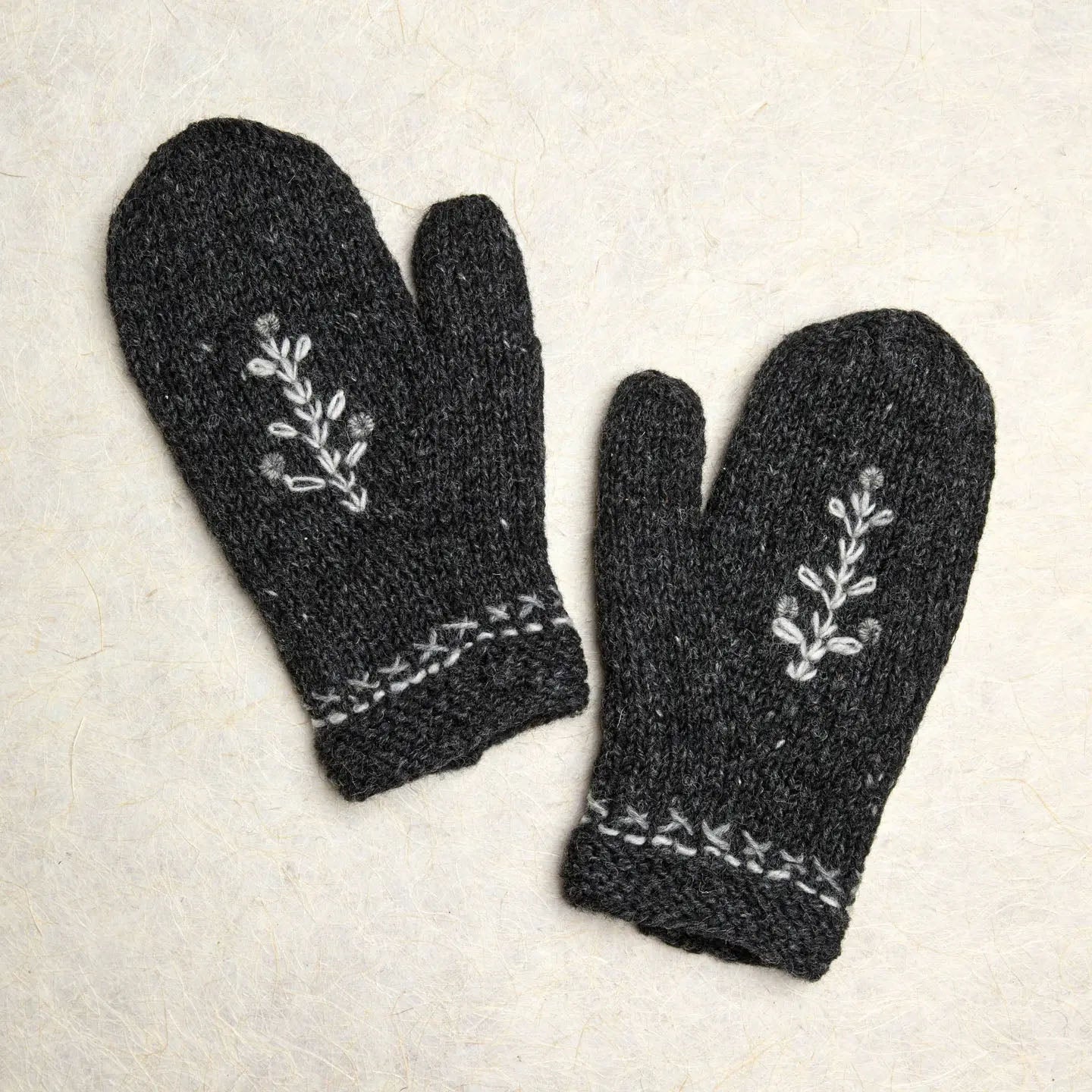 Knit and Embroidery Mittens
