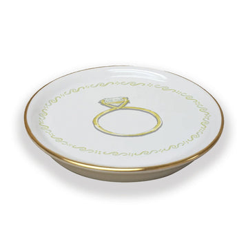 Gold-Rimmed Engagement Ring Dish