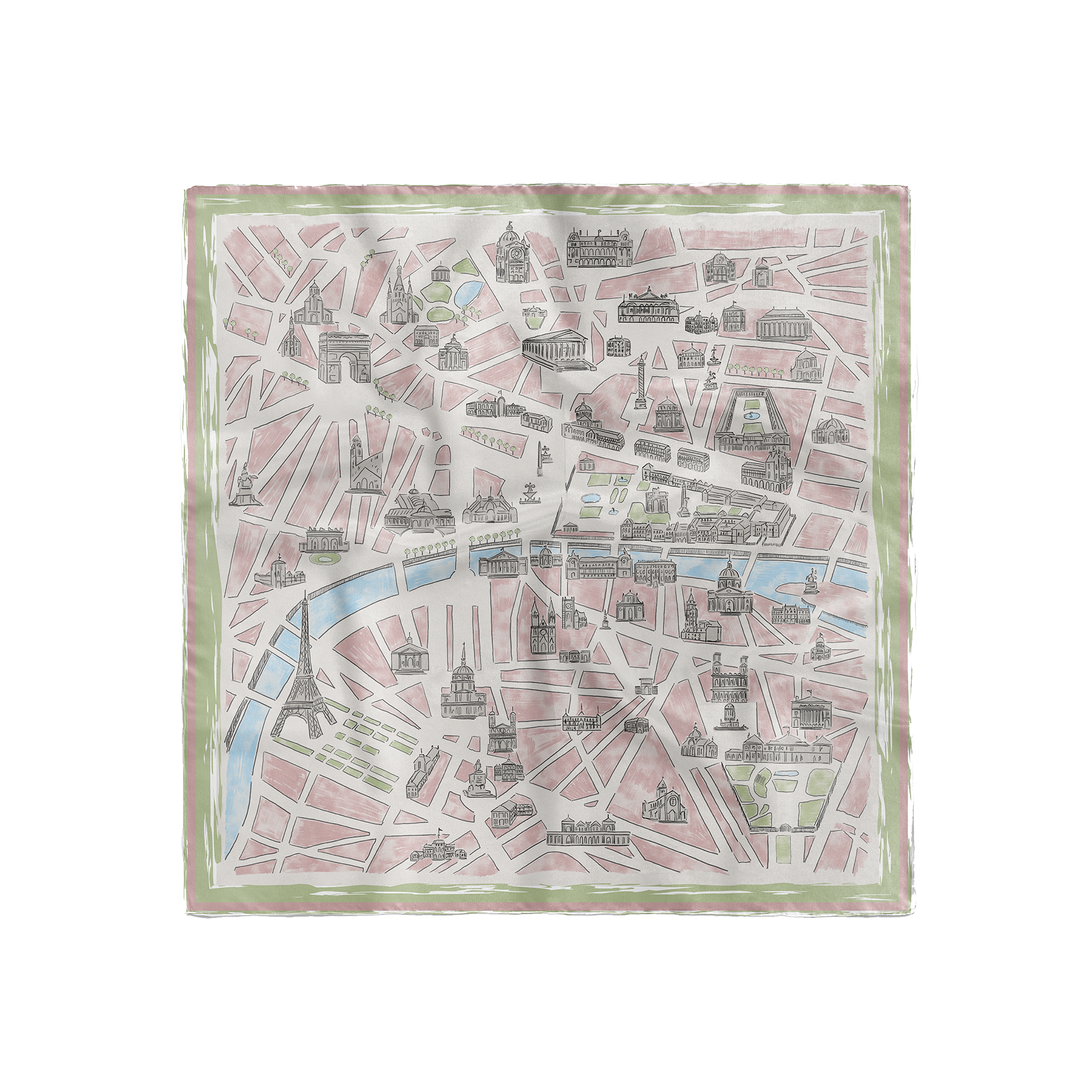 Paris Map Silk Scarf – 100% Silk
