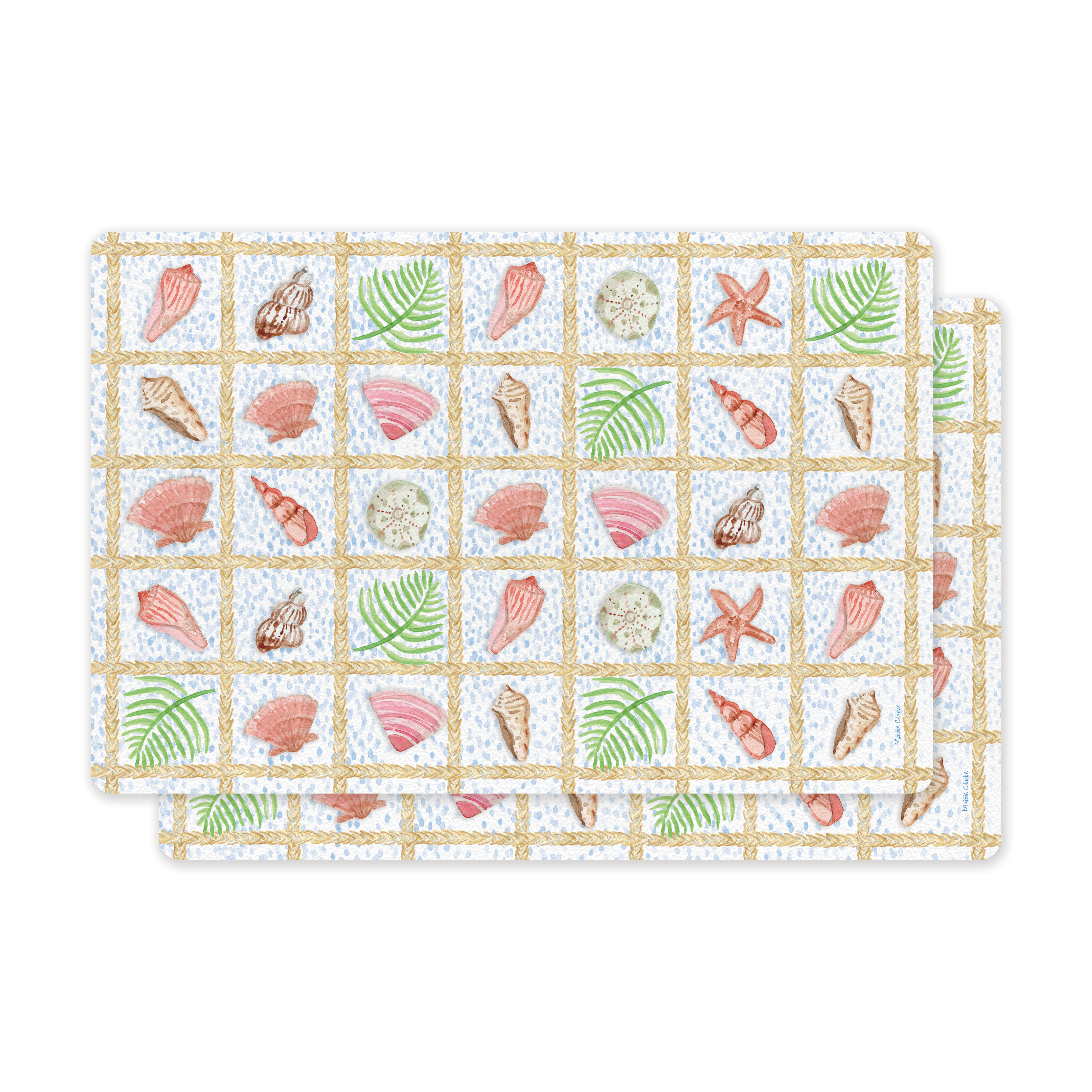 Pebbled Vinyl Seashell Rectangular Placemat
