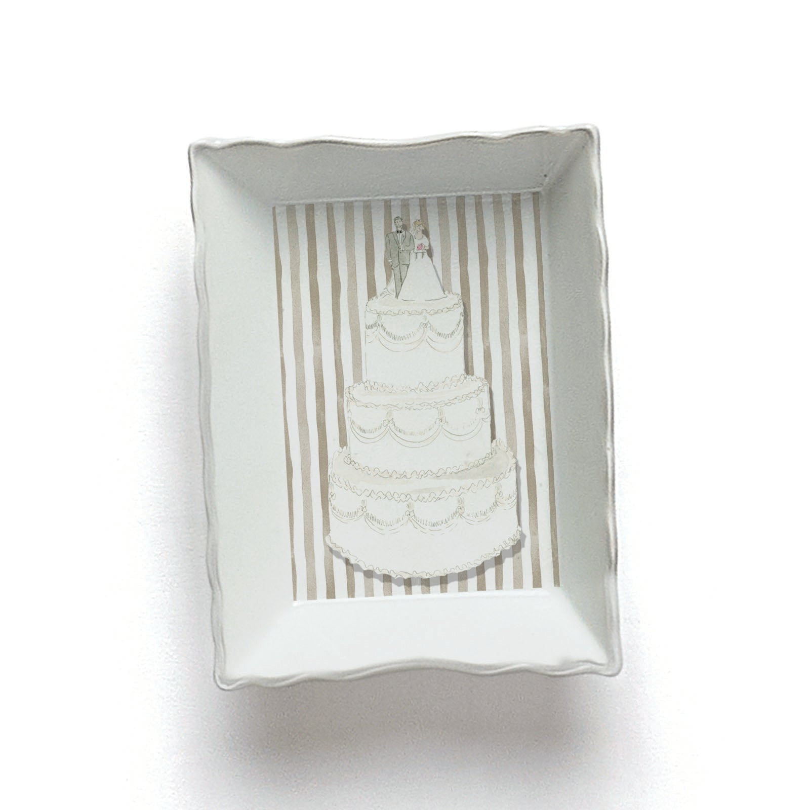 Wedding Cake Ruffle Trinket Tray