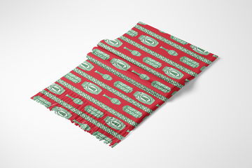 Reversible Cashmere-Feel Christmas Chinoiserie Blanket Scarf
