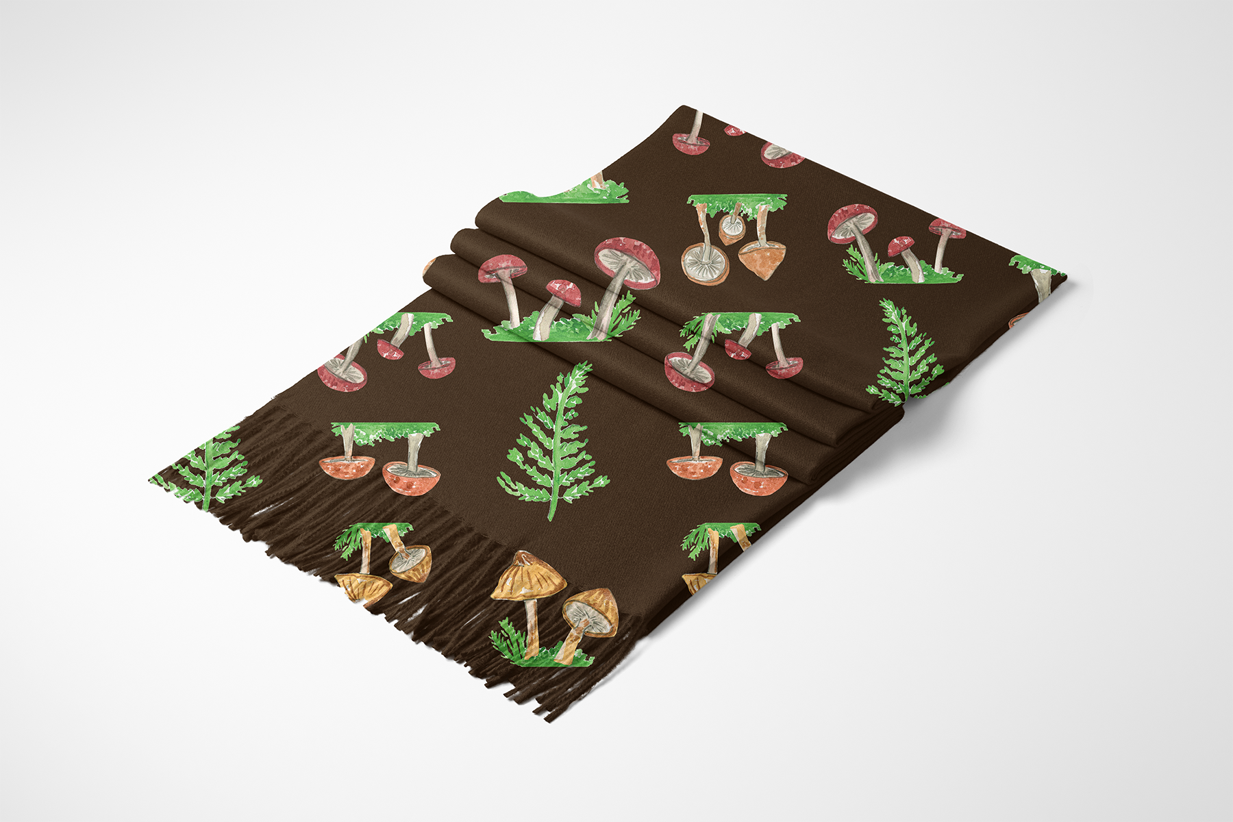 Reversible Cashmere-Feel Mushroom Blanket Scarf