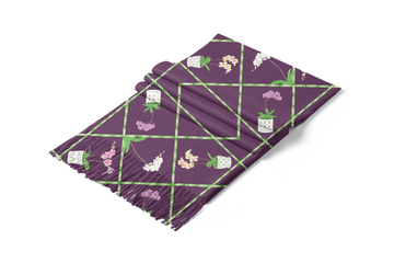 Reversible Cashmere-Feel Orchid Blanket Scarf