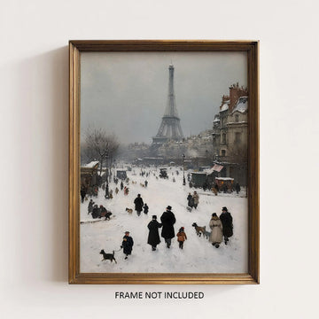 Paris in the Snow Impressionist Art Print