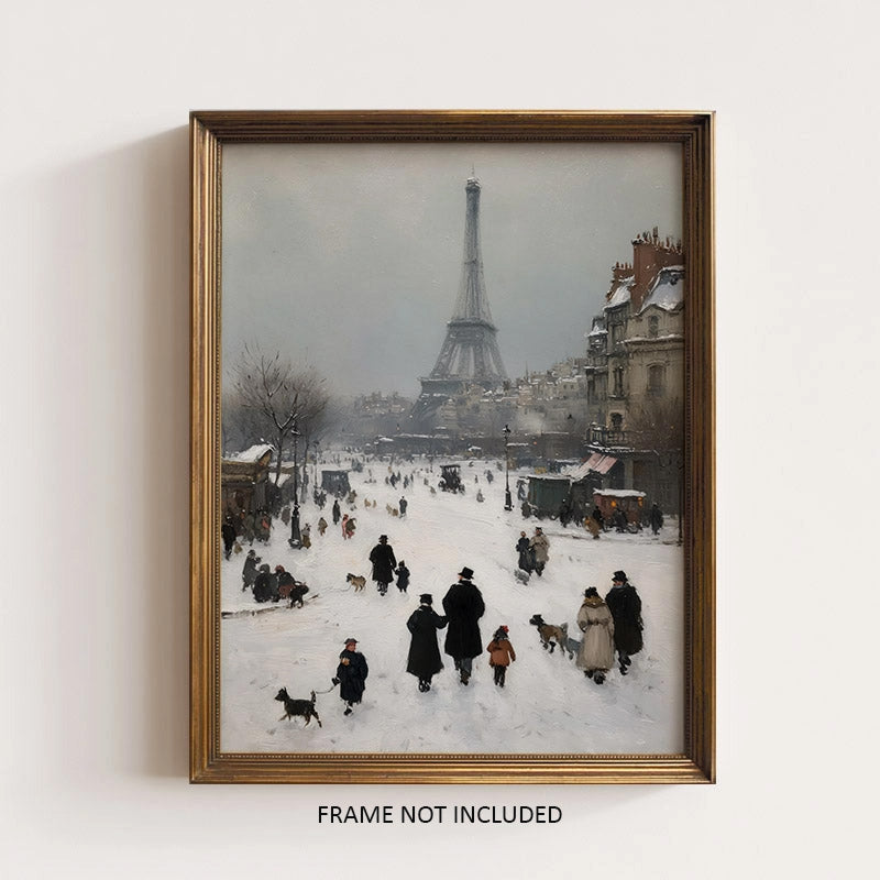 Paris in the Snow Impressionist Art Print