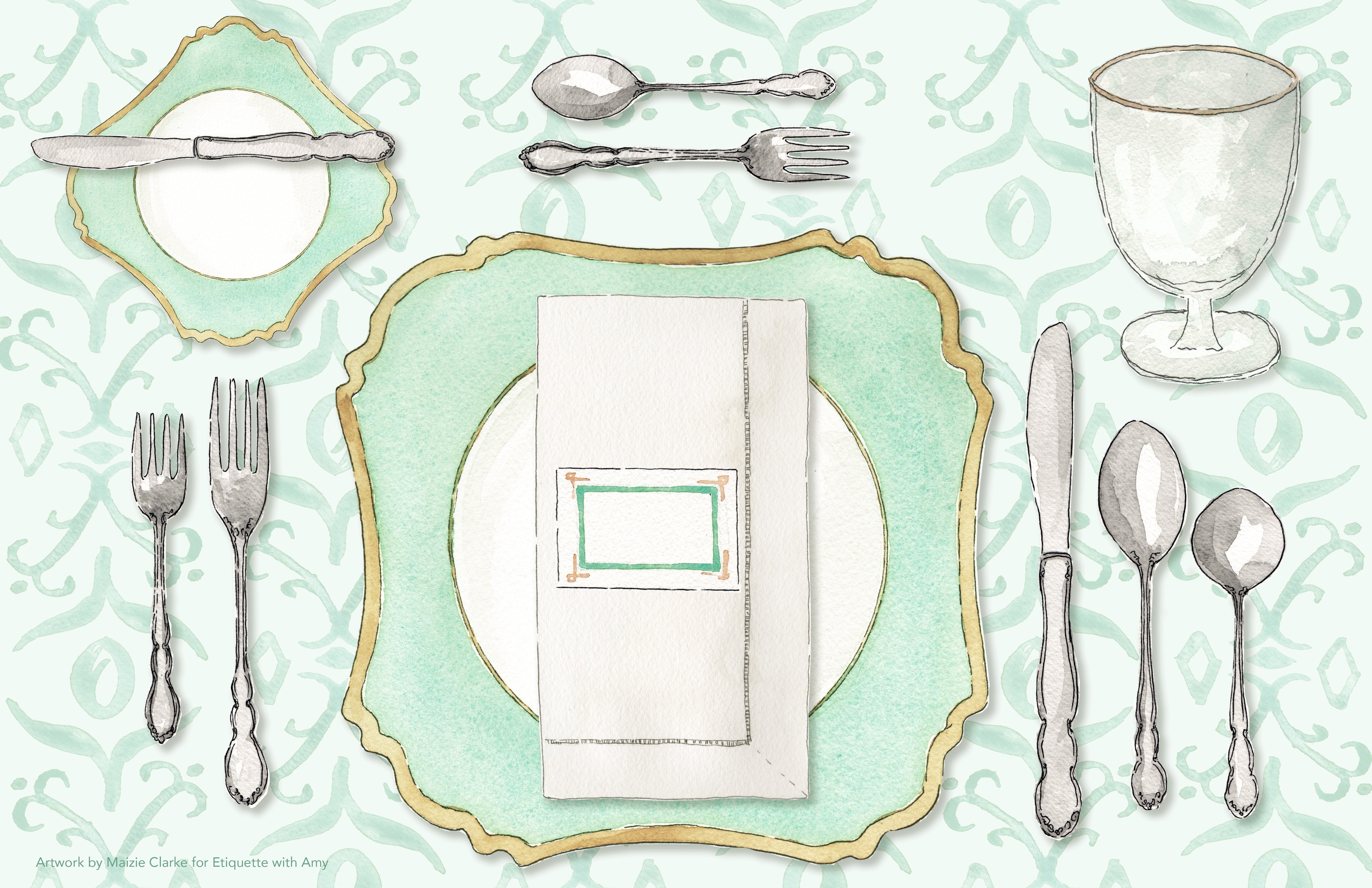 Sincerely Yours by Amy Rainer - Double Sided Laminated Placemats (Quantity 12)