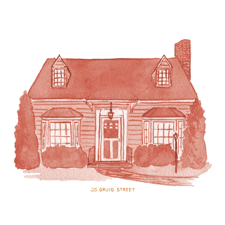 Toile Watercolor House Portrait