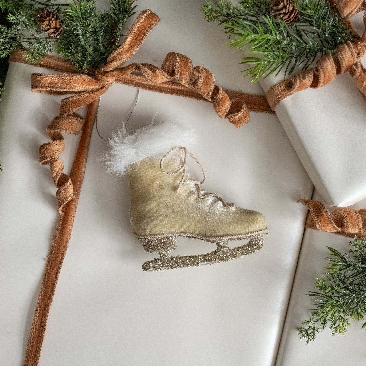 Velvet Ice Skate Ornament