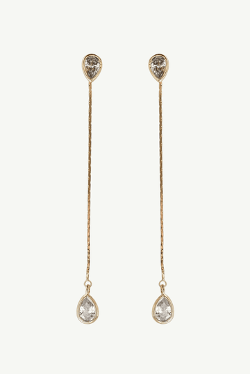 Bezel 2:1 Teardrop Strand Earrings