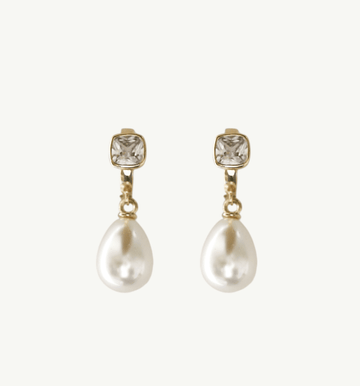 Bezel x Pearl Hoop Drops