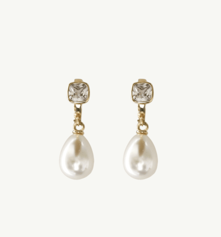 Bezel x Pearl Hoop Drops