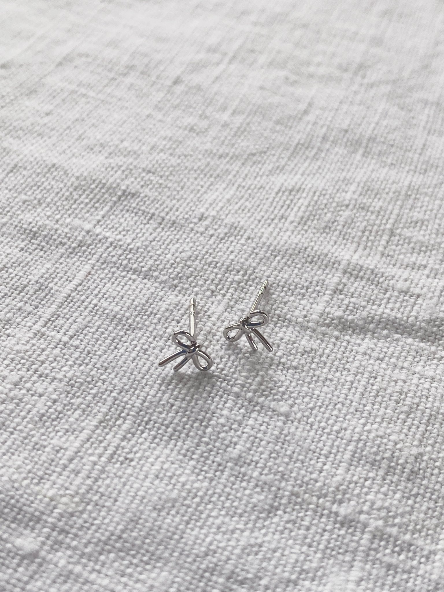 Bitty Bow Studs, Gold Plated