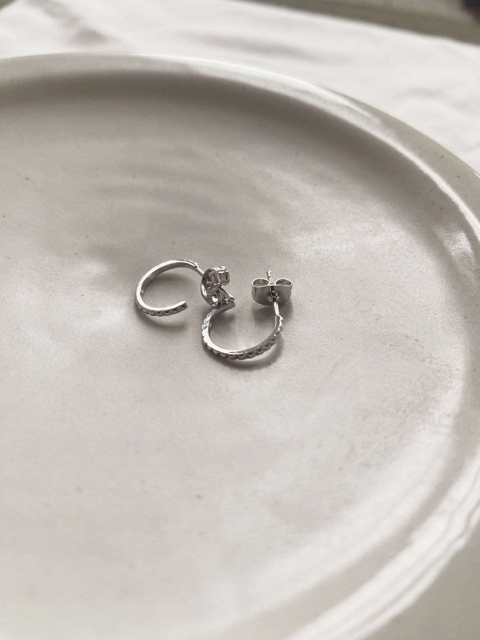 Bitty Spiked Hoops, Plated