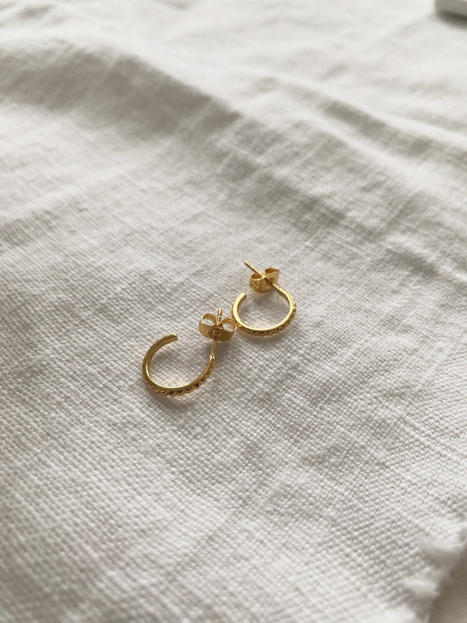 Bitty Spiked Hoops, Plated