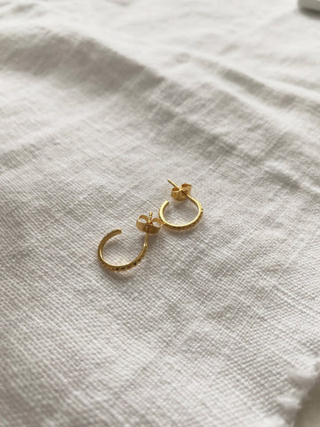 Bitty Spiked Hoops, Plated