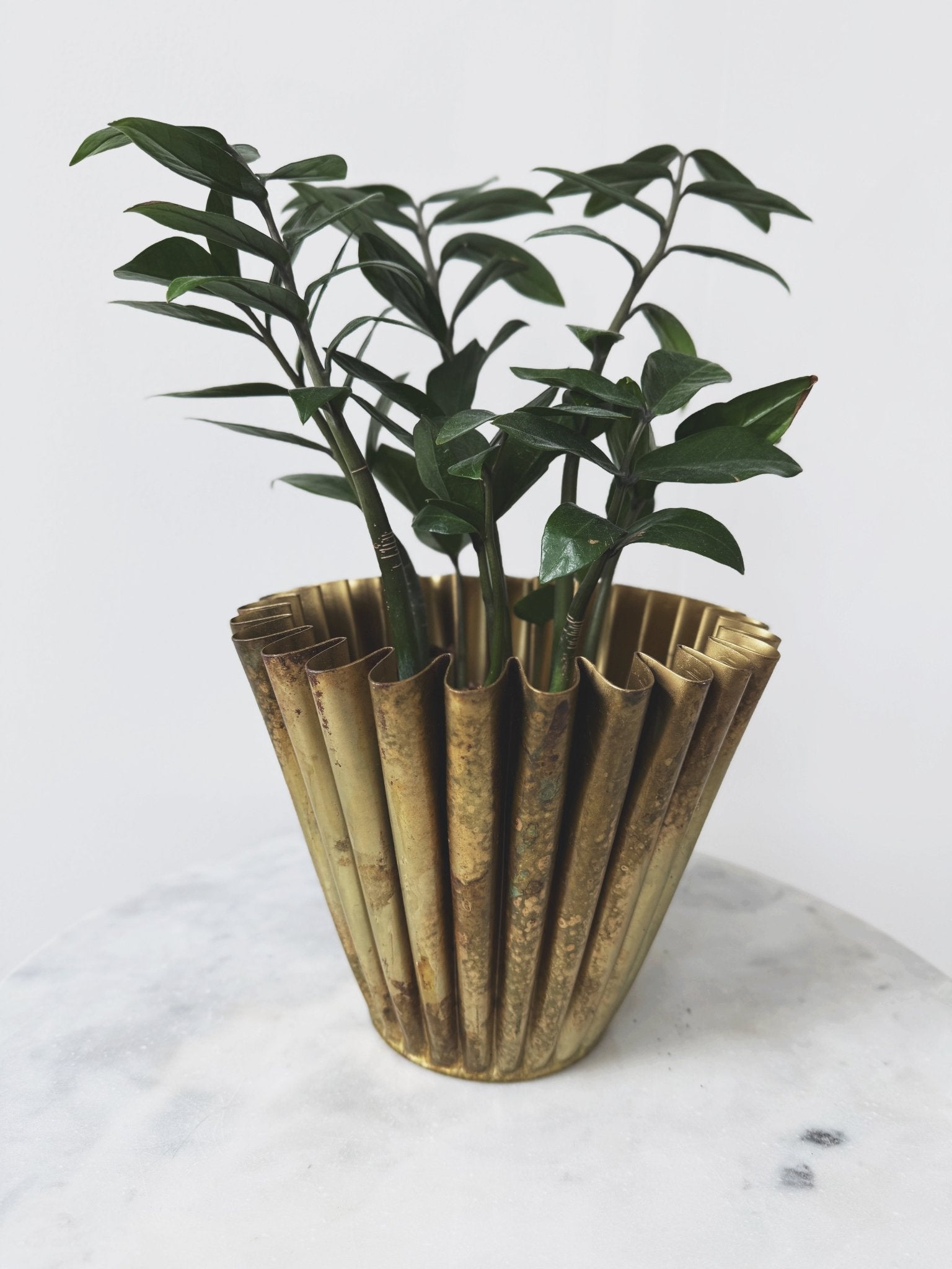 Brass Fluted Planter