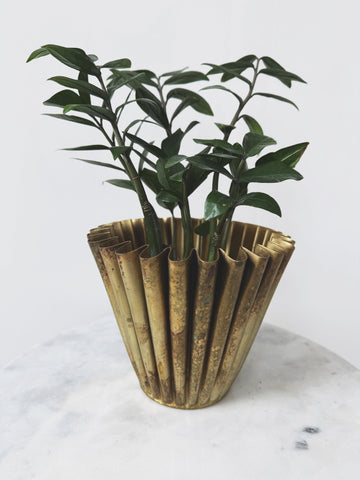 Brass Fluted Planter
