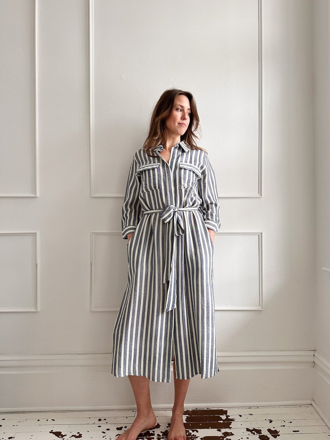 Chambray Stripe Shirt Dress - FINAL SALE