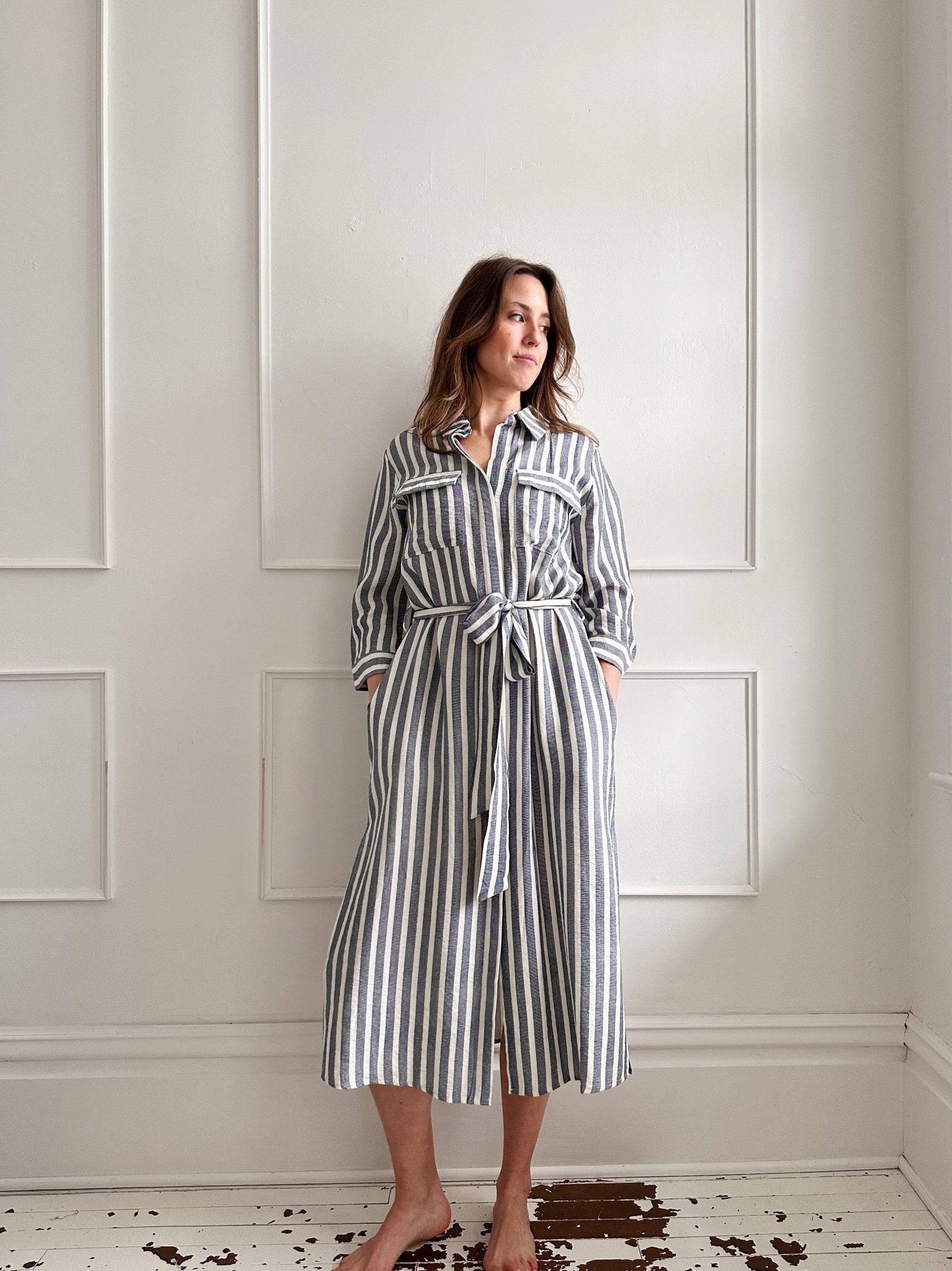 Chambray Stripe Shirt Dress - FINAL SALE
