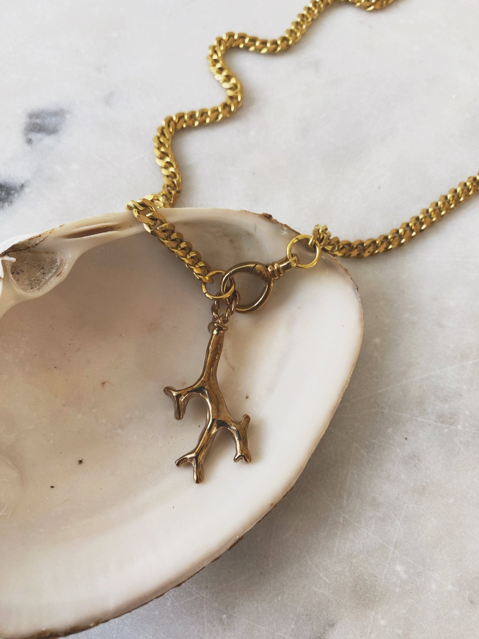 Coral Branch Charm Necklace