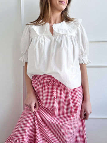 Cotton + Eyelet Collar Blouse