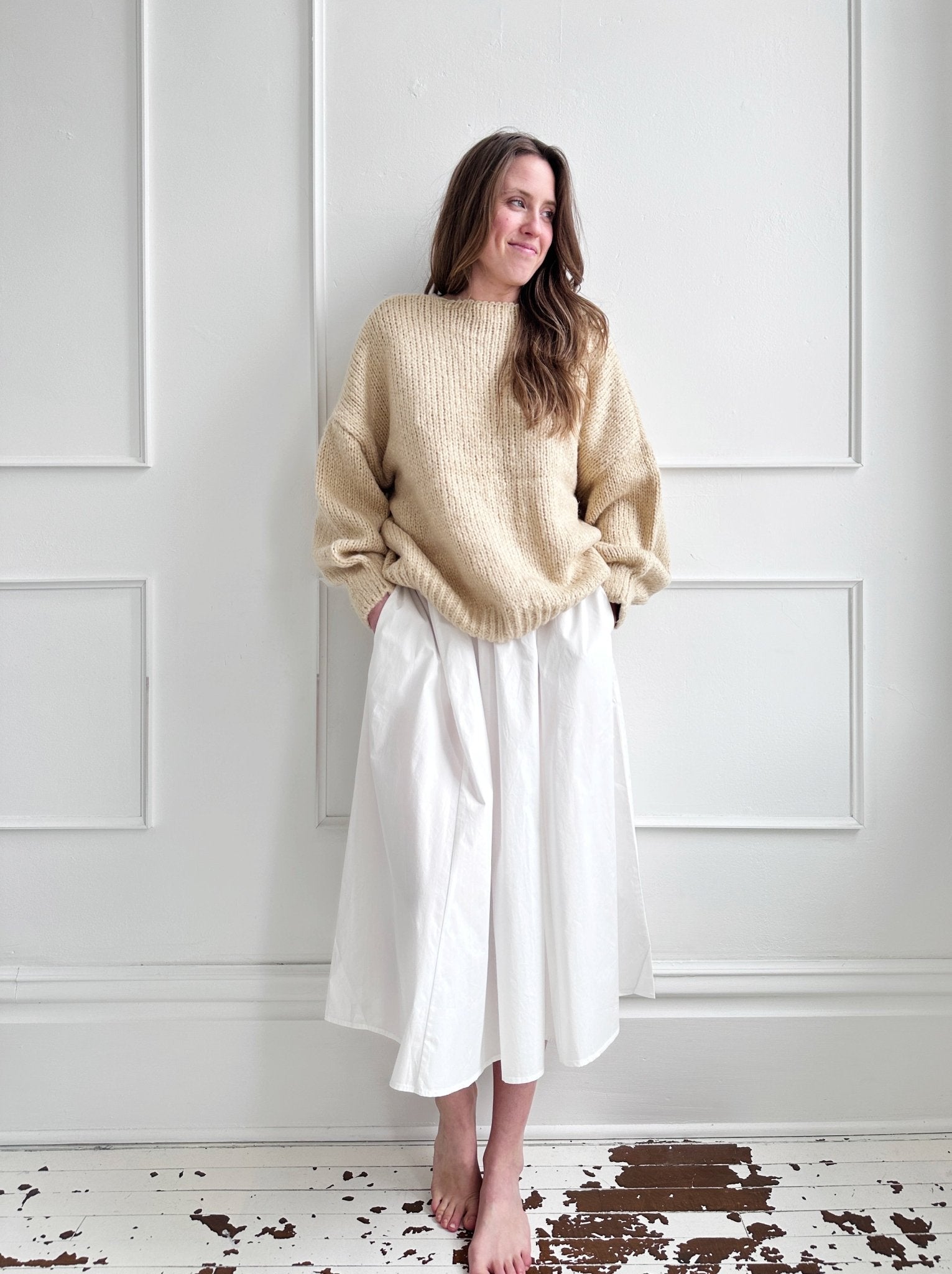 Cotton Midi Skirt