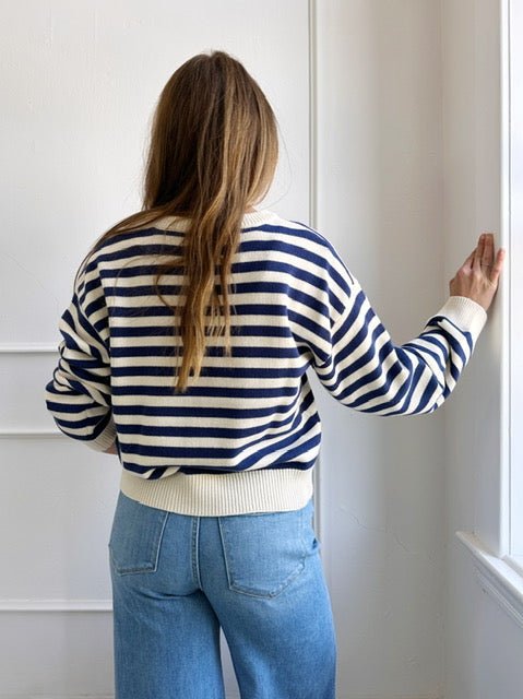 Crew Neck Stripe Pullover