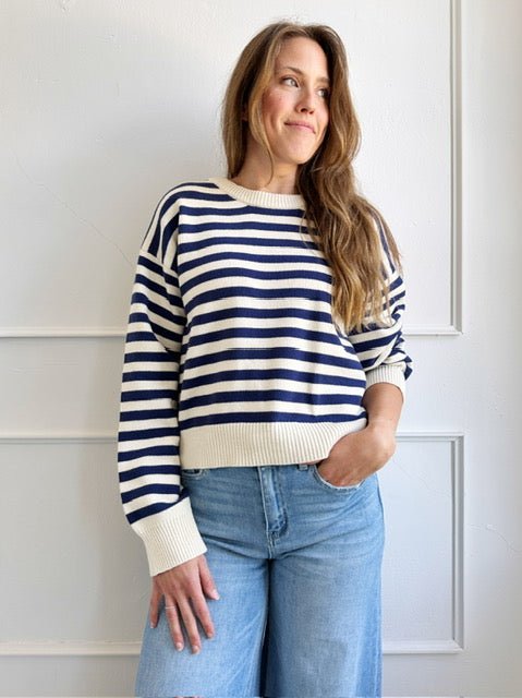 Crew Neck Stripe Pullover