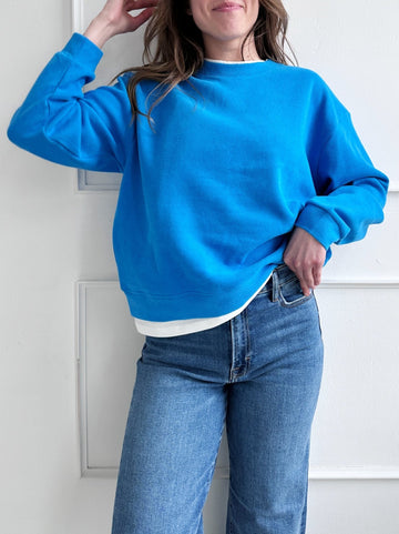Crewneck Pullover w/ White Tee