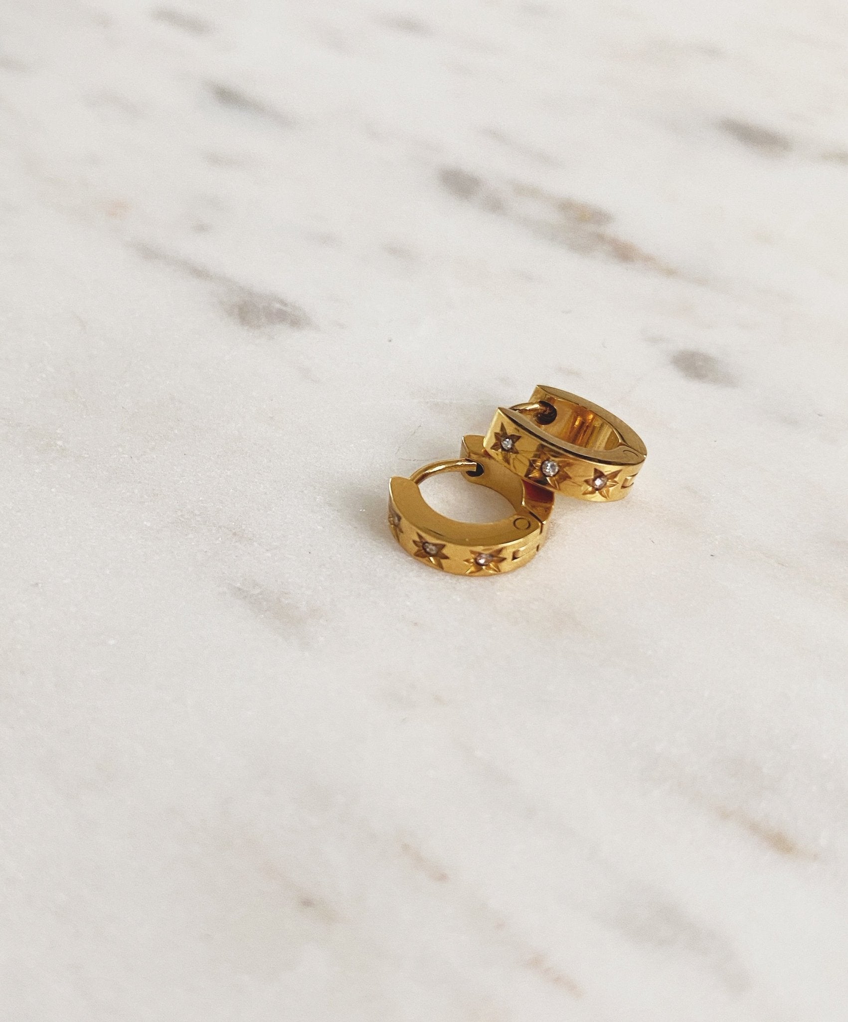CZ Huggies, Gold Plated