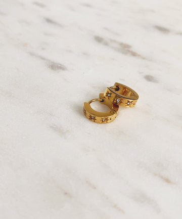 CZ Huggies, Gold Plated