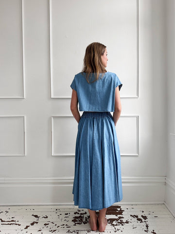 Denim Midi Skirt