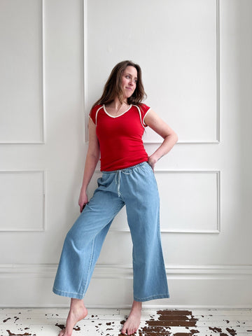 Drawstring Denim Pant