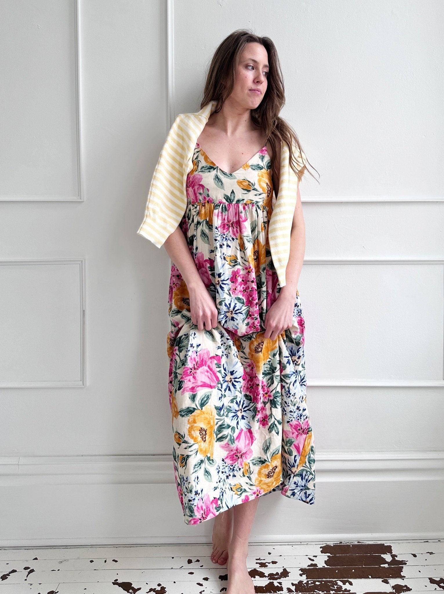 Floral V-Neck Spaghetti Strap Dress