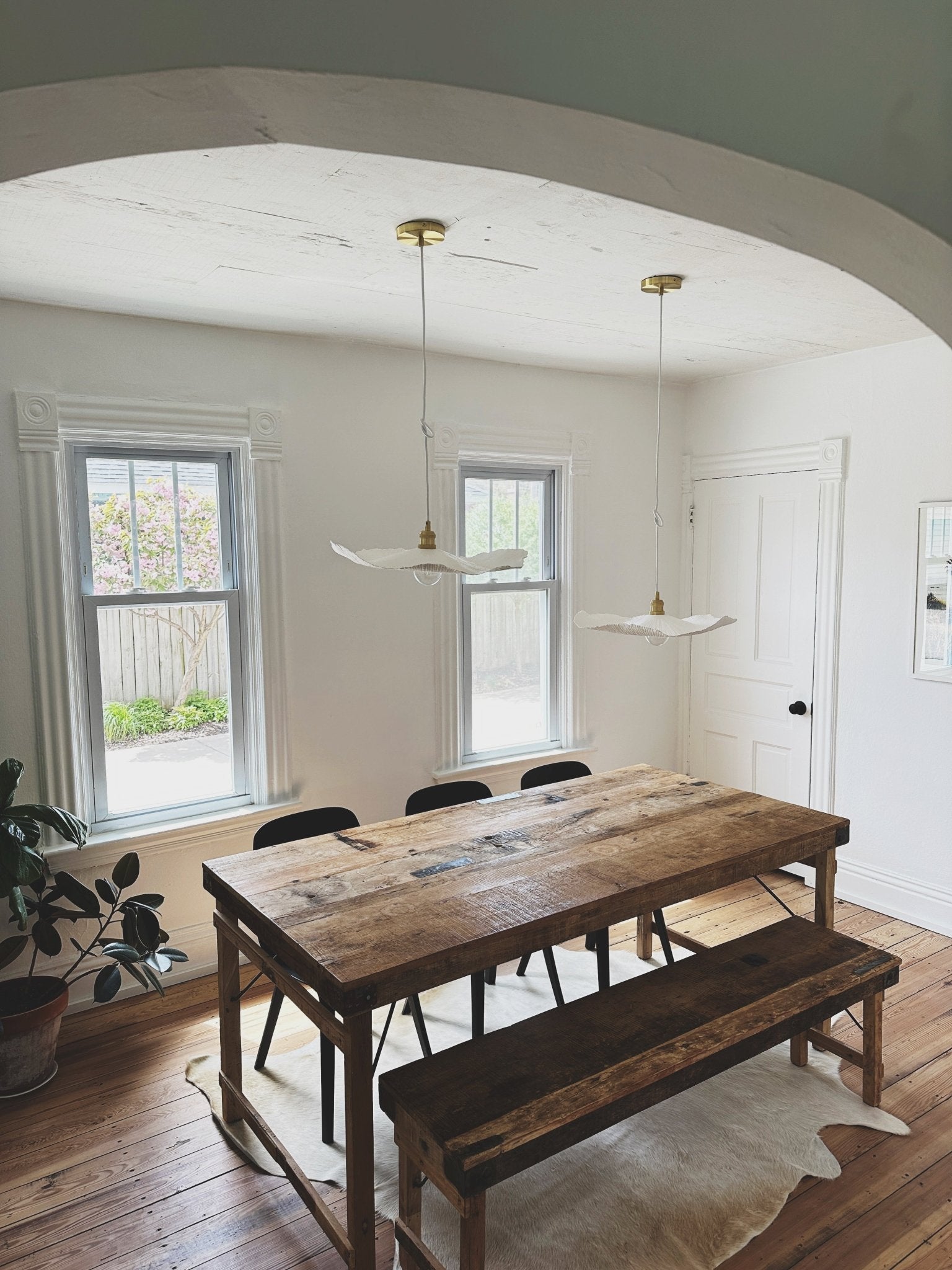 French Paper Mache Pendant Lamp