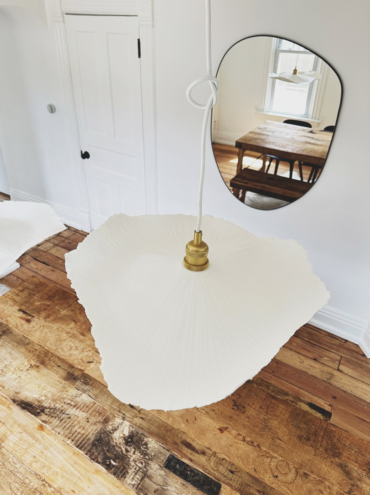 French Paper Mache Pendant Lamp