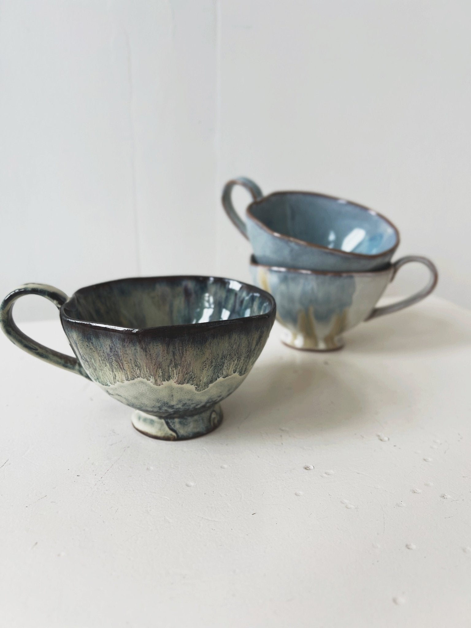 Glazed Stoneware Footed Mug