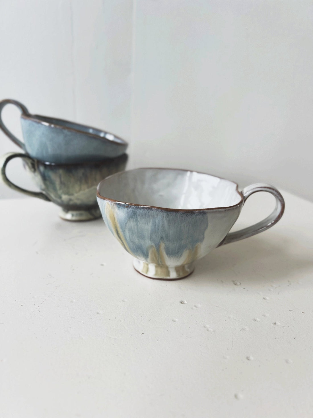 Glazed Stoneware Footed Mug