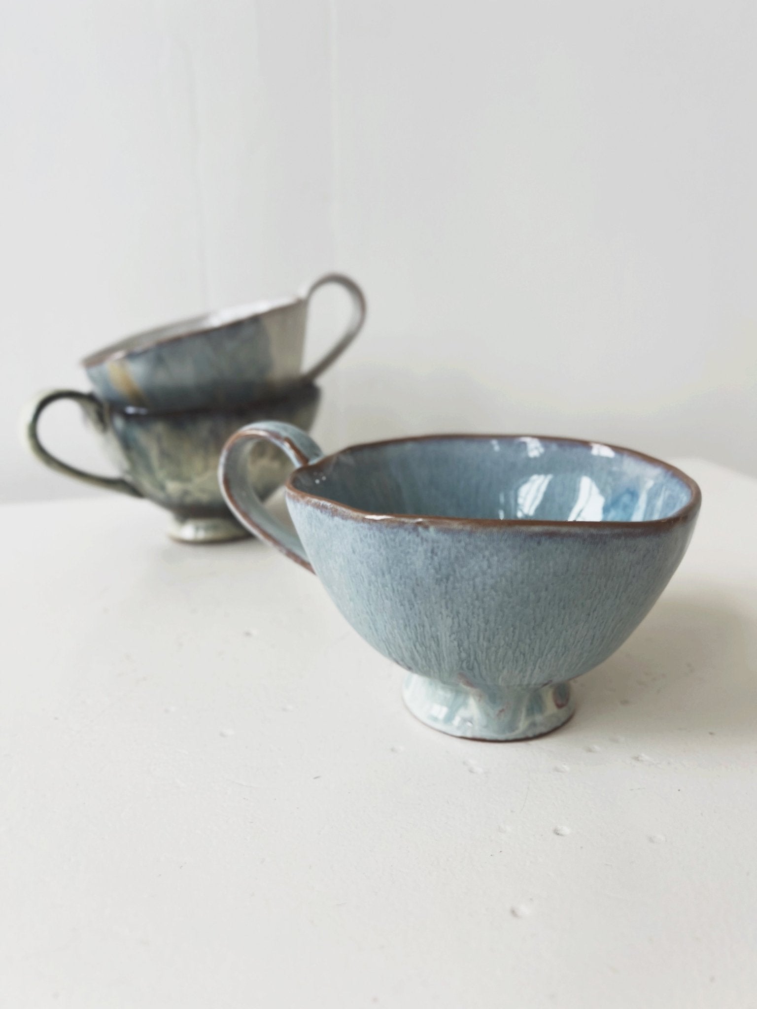 Glazed Stoneware Footed Mug