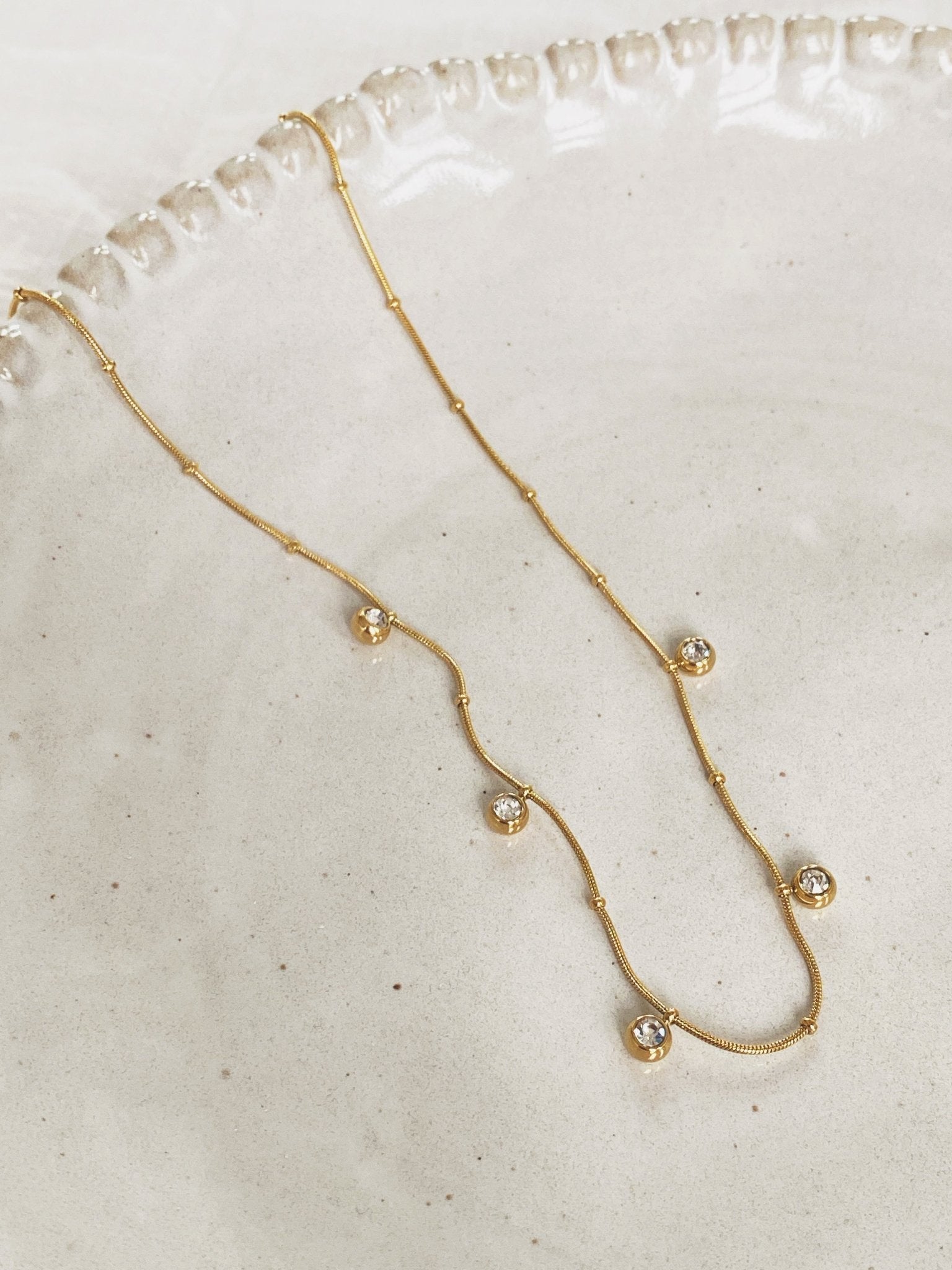 Glimmer Necklace, Gold Plated