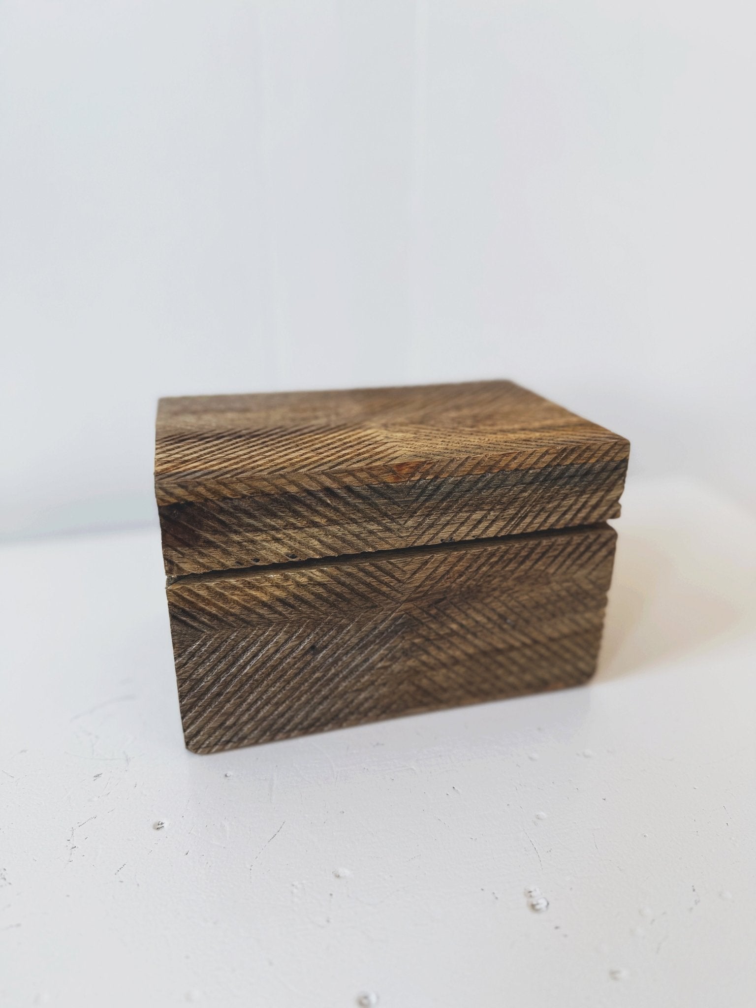 Hand-Carved Mango Wood Recipe Box