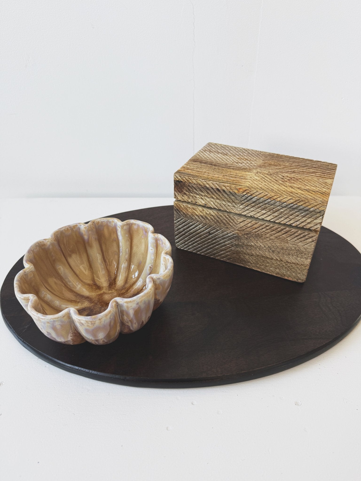 Hand-Carved Mango Wood Recipe Box