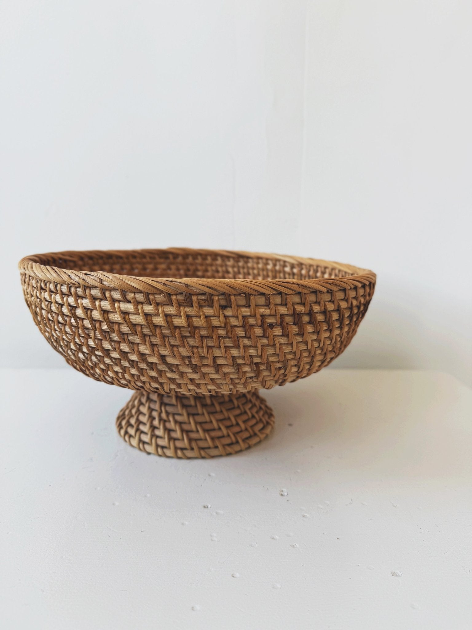Hand-Woven Rattan Footed Bowls