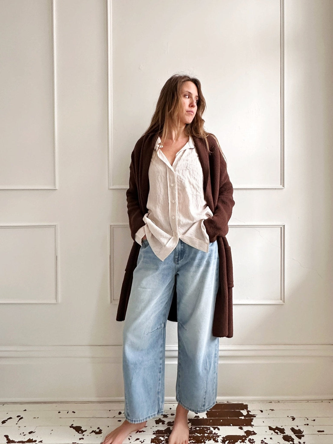 High Rise Barrel Denim