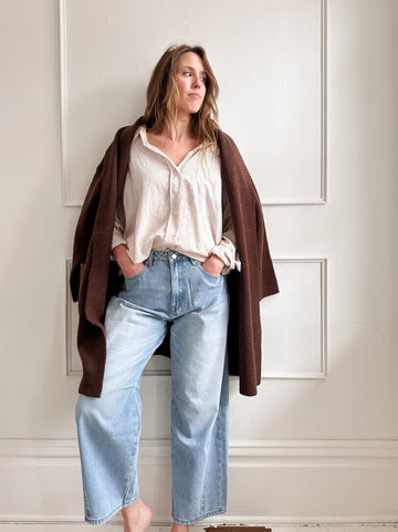 High Rise Barrel Denim